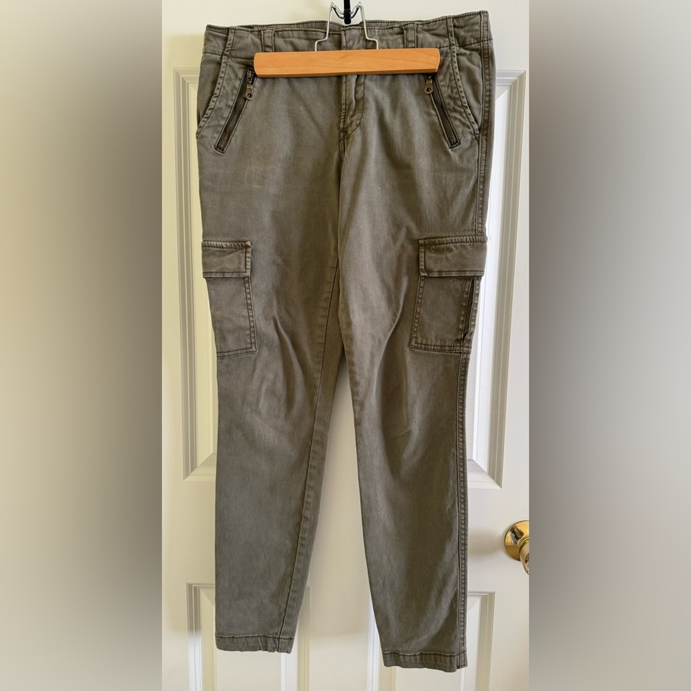 JCP slim fit cargo pants. Olive green. Size 6.